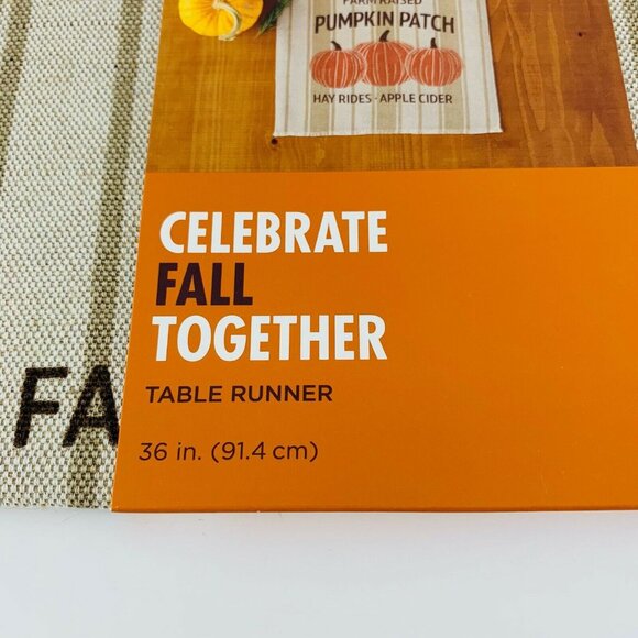 Kohl's Celebrate Fall Together Table Runner Autumn Pumpkin Patch 36" L x 13" W - Picture 5 of 8
